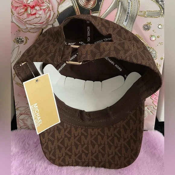 NWT Michael Kors Tan Monogram Baseball Cap Michael Kors Monogram MK Logo Baseball Cap Hat Brown  main image 2